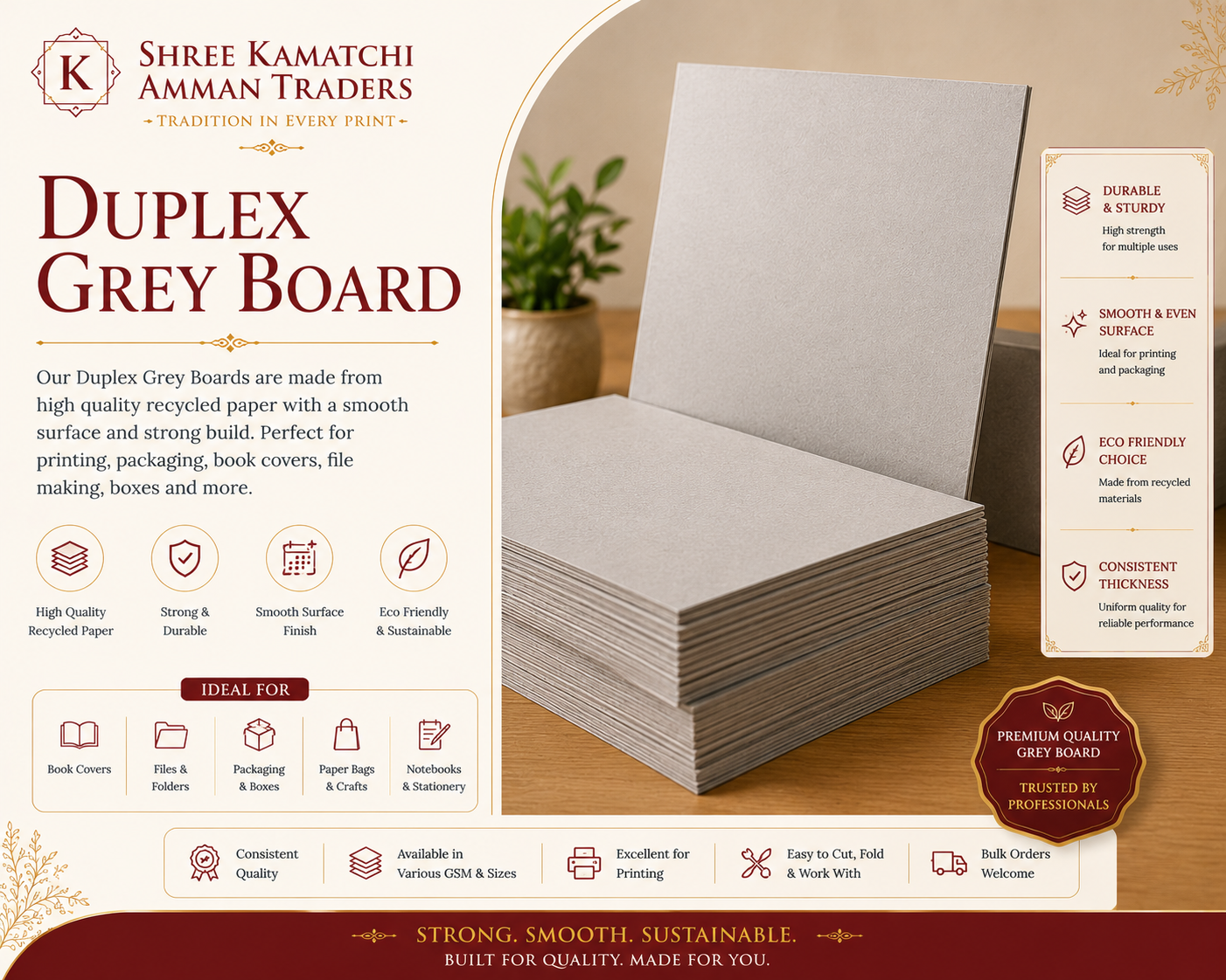 Grey and White Coated Duplex Boards