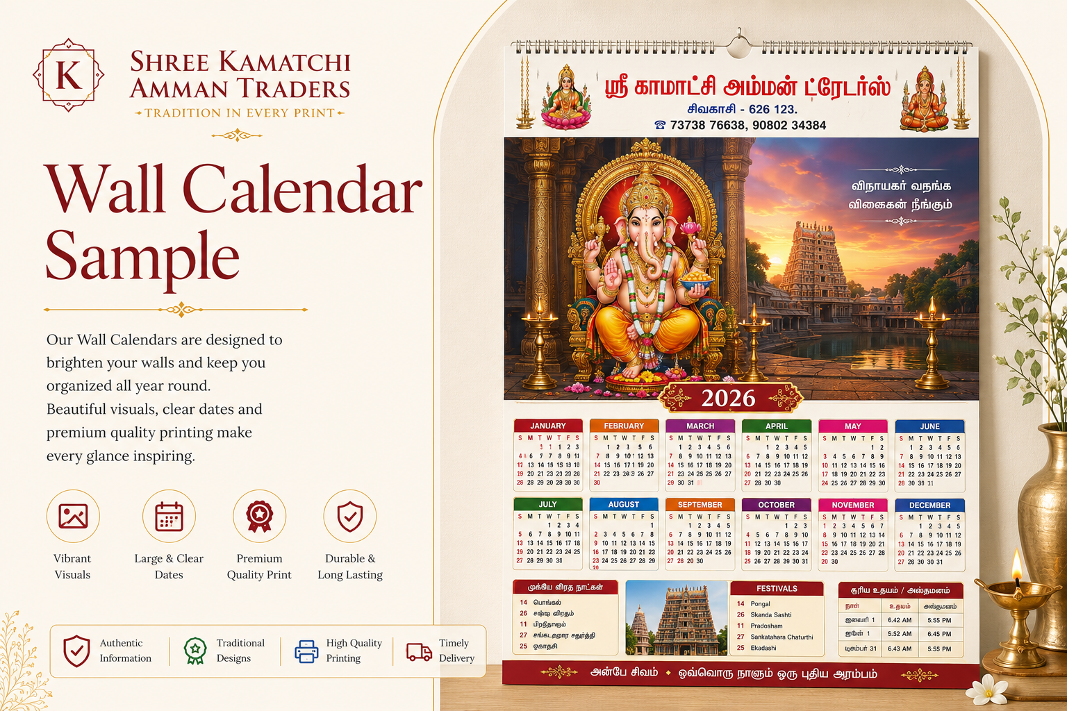 Premium planner and calendar arranged in a professional workspace